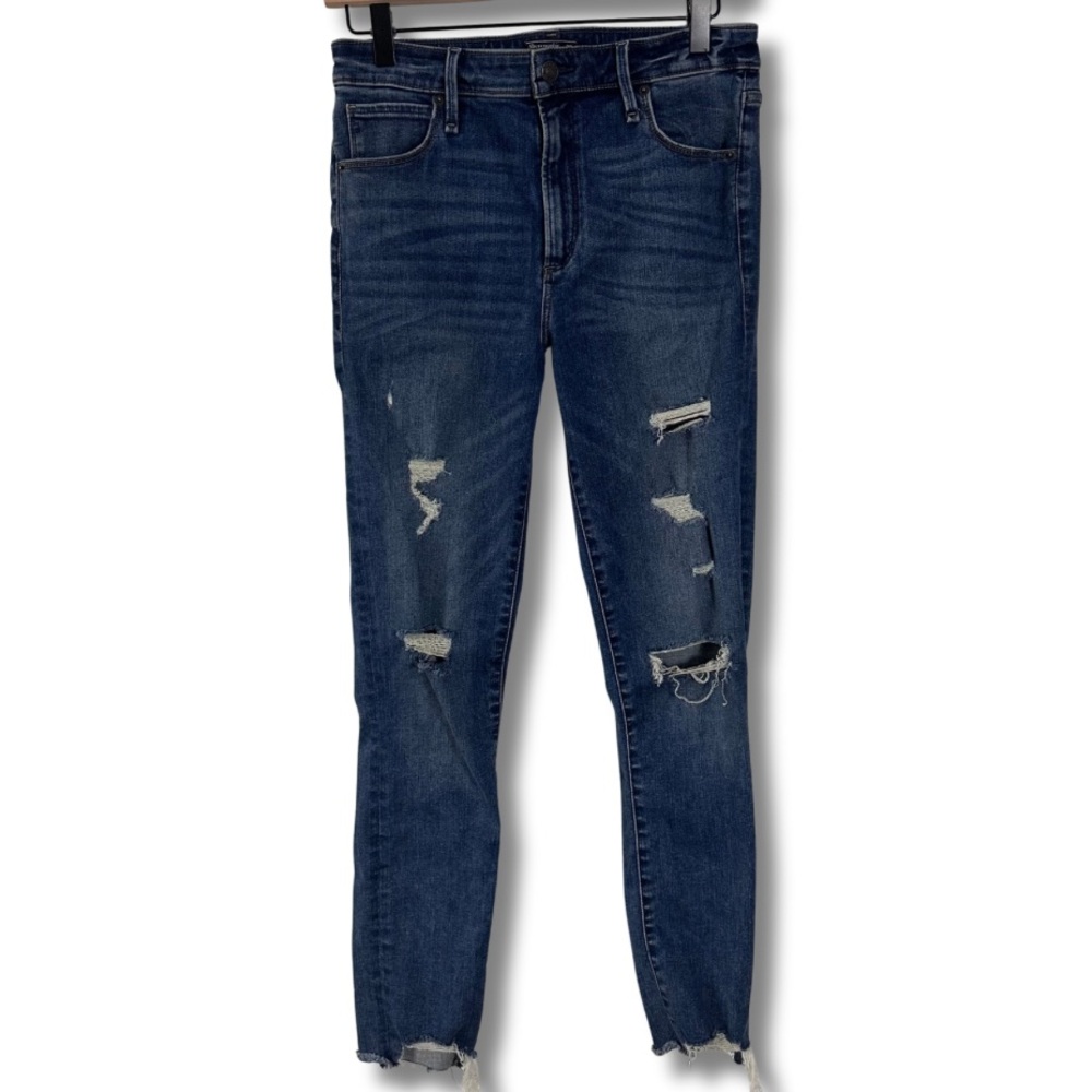 Abercrombie & Fitch (28) “Simone” Dark Wash Hi Rise Distressed Skinny Ankle Jean